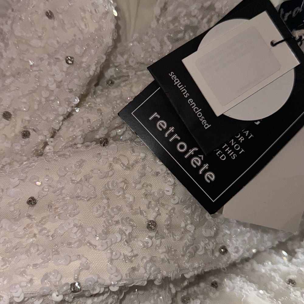 RETROFETE Skylar Jumpsuit In White, NWT, Size L, MSRP $1181 - Picture 11 of 13